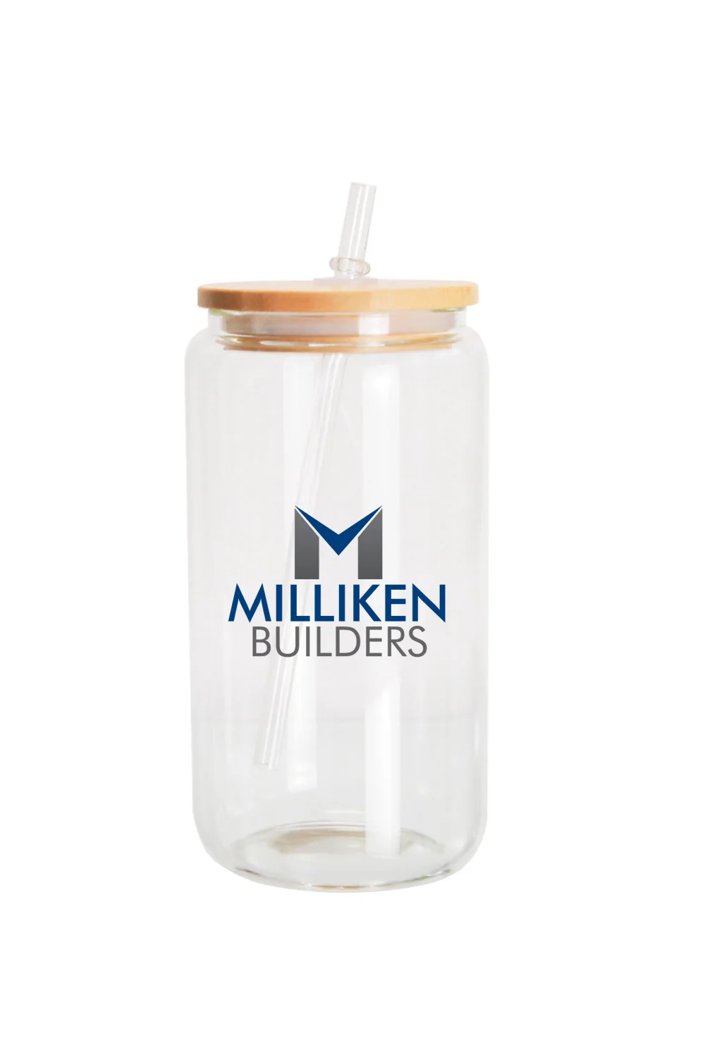 16 oz Clear Glass Tumbler w/ Straw